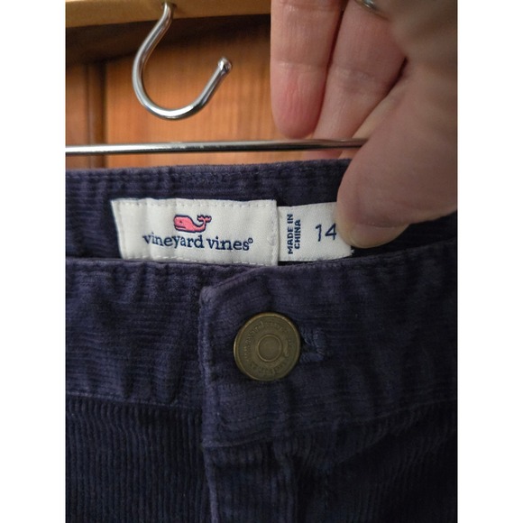 VINEYARD VINES - Girls Navy Blue Corduroy Pants with Bow Embroidery Size 14 - Picture 3 of 8